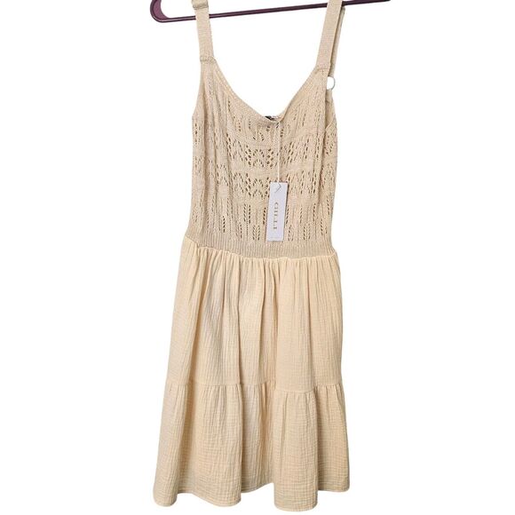 Gilli Dress Sz Small 100% Cotton Boho Western Cottage Core Prairie Fit N Flare - Picture 2 of 5